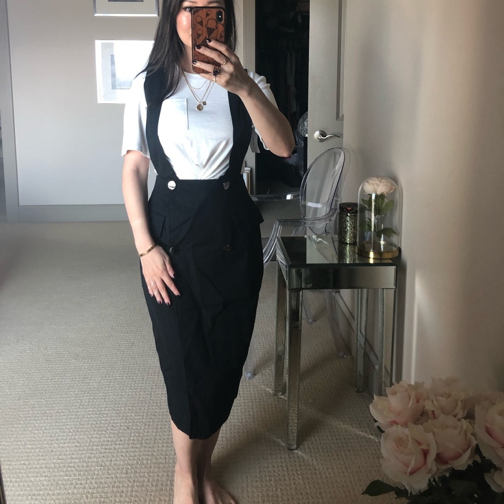 SOLD- Brand New Black Overall Skirt
